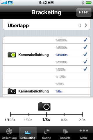 Bracketing - Ergebnis